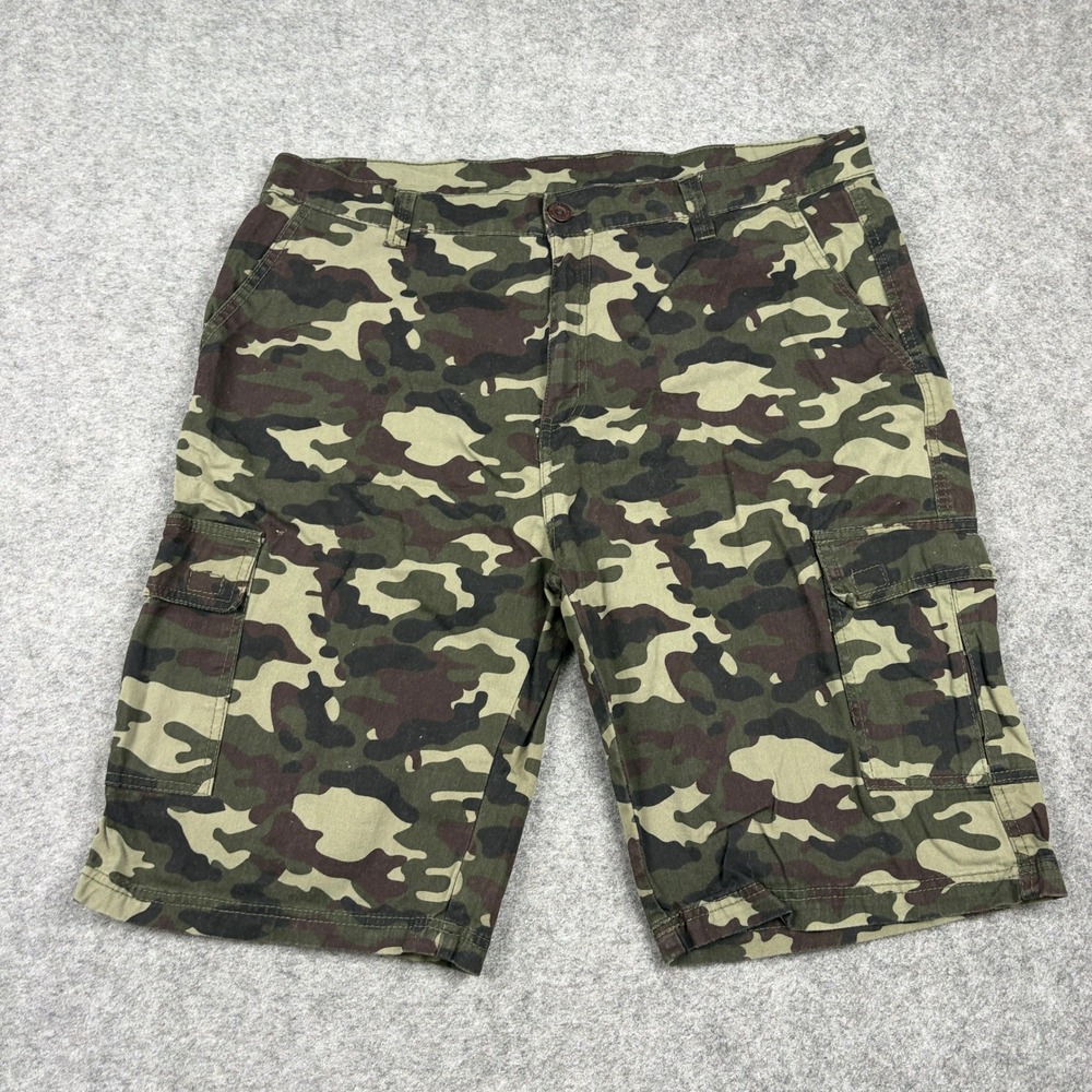 Y2K Roadblock Cargo Shorts Mens 40 Green Camo Camouflage Cotton Utility Military